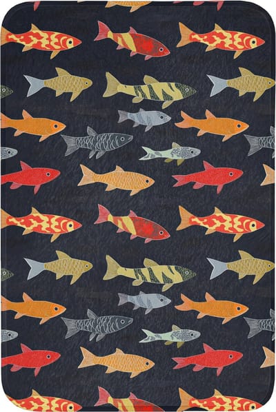 WC mat 60x90 cm - Antislip - Vissen - Patroon - Kleurrijk - Toiletmat - Vloermat - Douchemat - Toilet tapijt - Toiletmatten