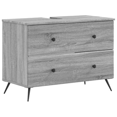 vidaXL - Wastafel - kabinet - voor - de - badkamer - BREDA - Grijs - Sonoma