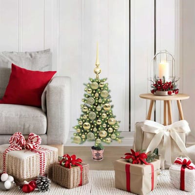 vidaXL Kerstboom met 150 LED met standaard Groen 65 cm PE