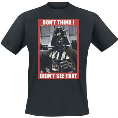 Star Wars - Disney T-shirt - Don't Think I Didn't See That - S tot M - voor Mannen - zwart