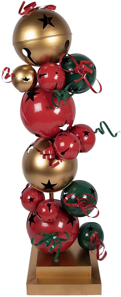 Clayre & Eef Kerstdecoratie Beeld 43x40x150 cm Rood Groen Metaal