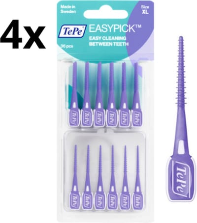 Tepe Easypick Paars XL - 4 x 36 Stuks - Voordeelverpakking