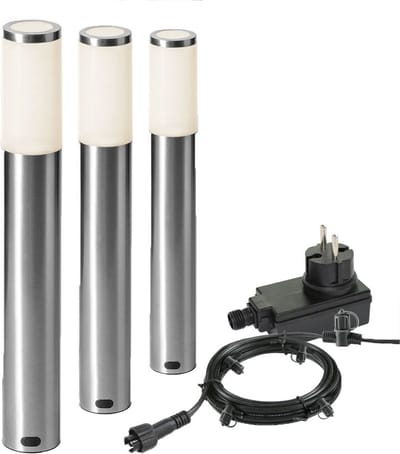 Garden Lights: Lunia Buitenlamp Set (3st)- Zilvergrijs