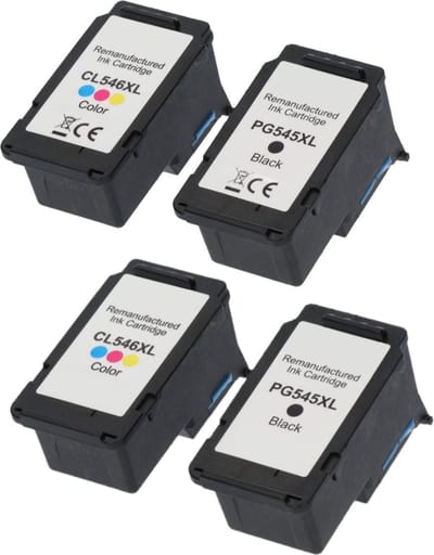 Huismerk geschikt voor Canon PG-545/CL-546 XL Inktpatronen (4X) - MG2550 - MG2950 - MX495 - TS3150 - TS3300 - TS3350 - TS3450