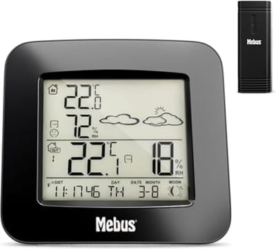 Draadloos Weerstation met Buiten-Sensor en Alarmfunctie - Thermometer en Hygrometer