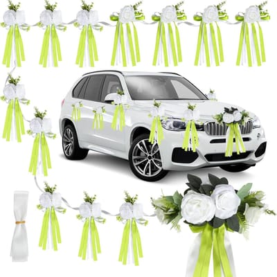 Autosieraden voor bruiloften en feesten met zuignappen en banden - set van 13 stuks