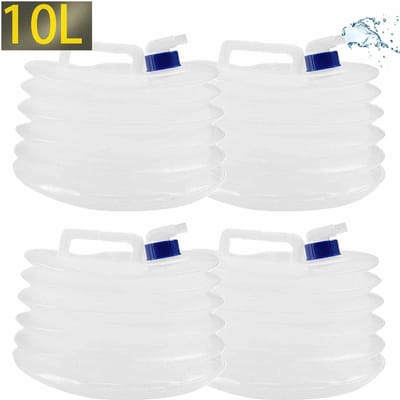 Meedeer 10L Jerrycan-Opvouwbare jerrycan set van 4-BPA-vrij-Watertank-Watercontainer-Met Tapkraantje-Lichtgewicht en Draagbaar-Voor Outdoors Hiking Backpack-Emergency-Campings
