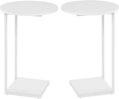 C-vormige bijzettafel set van 2 - ronde salontafel voor woonkamer en slaapkamer