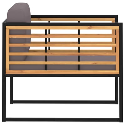 vidaXL - Tuinstoelen - 2 - st - met - kussens - massief - acaciahout - donkergrijs