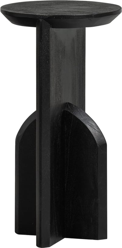 WOOOD smalle bijzettafel Kioni - Acacia Hout - Zwart - 58x30x30 cm