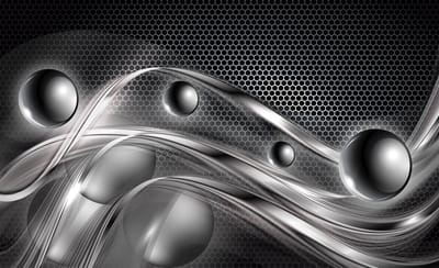 Silver Grey Black Abstract Modern Photo Wallcovering
