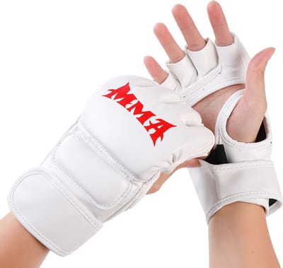 Bovista MMA Handschoenen - Gloves - Sparring Handschoenen - Heren - Dames - Grappling - Bokshandschoenen - Taekwondo - Wit