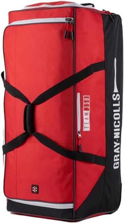 Grote Cricket Wieltas 350 Liter Rood/Zwart met Ruim Hoofdvak