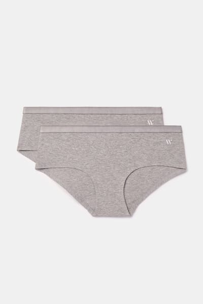Woody Dames Hipster Duopack Grijs Melange M