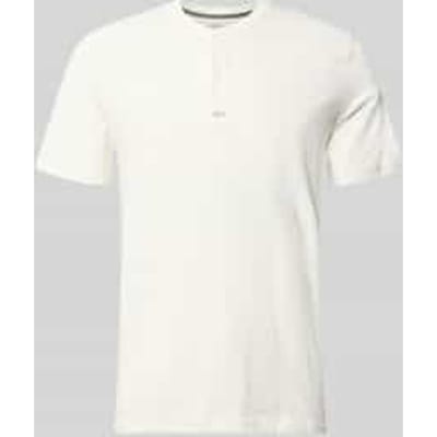 Heren T-shirt henley met korte mouwen en logodetail s.Oliver