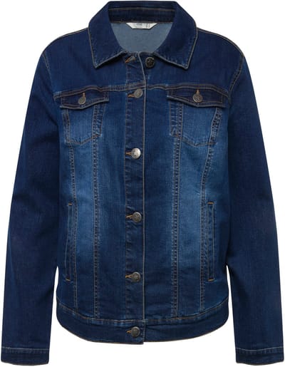 Angel of Style - Dames - Denim jas Frieda waseffecten overhemdkraag lange mouwen - Blue stone - Maat 50