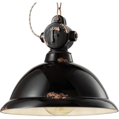 Ferroluce Hanglamp C1710 van keramiek, zwart