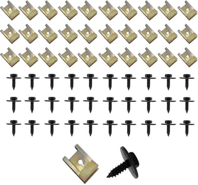Clip Nut Sets Assortiment van 60 Stuks voor Bevestiging van Bumper en Carrosserie, Inclusief Schroeven en Klemmen