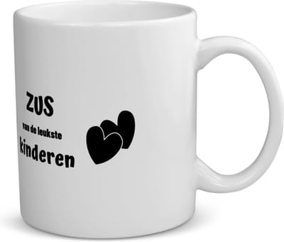 Akyol - zus van de leukste kinderen koffiemok - theemok - Zus - de leukste zus - verjaardag - cadeautje voor zus - kado - geschenk - 350 ML inhoud
