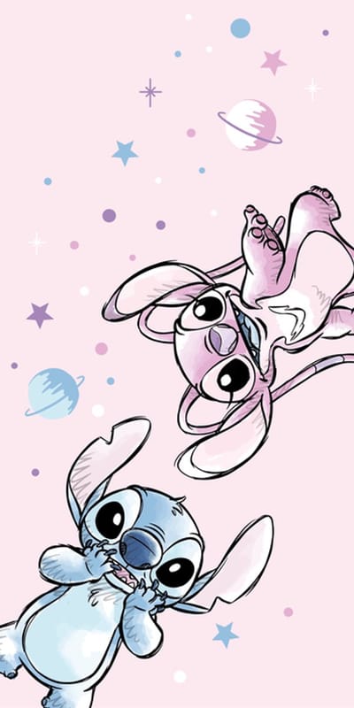 Stitch & Angel strandlaken Roze 70 x 140 cm polyester