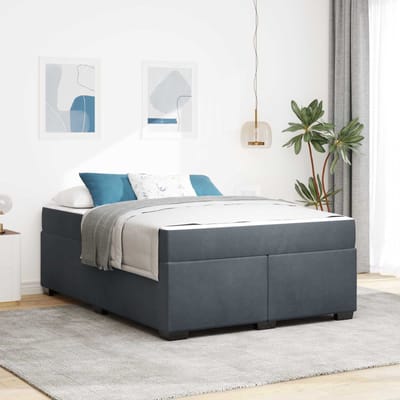 vidaXL - Bedframe - met - matras - Donkergrijs - 160 - x - 200 - cm - Stof