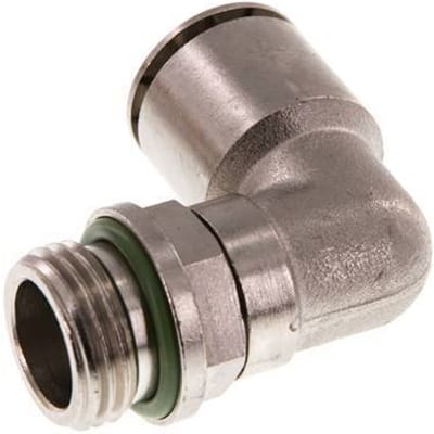16mm x G1/2'' 90 graden L-verbinding Messing Insteekfitting Buitendraad Draaibaar FKM