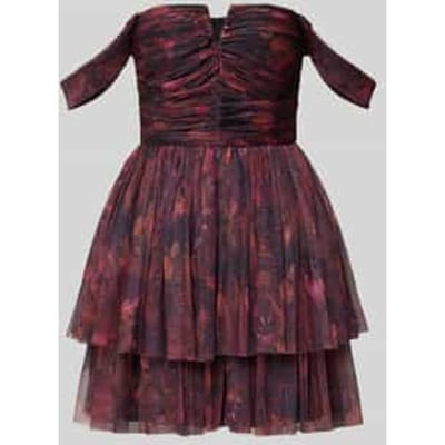 Cocktailjurk van mesh in off shoulder-look