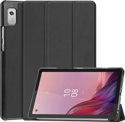 Hoesje - Geschikt voor Lenovo Tab M9 - Dun & Stevig - Hardcover Book Case - Trifold Bookcase Hoes - Hard Cover - Tablethoes - Zwart