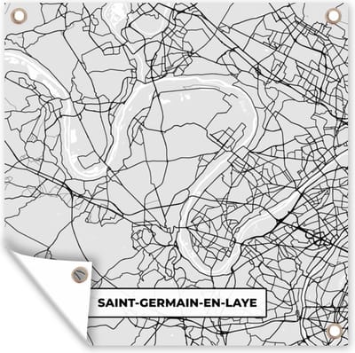 Tuin poster Plattegrond - Kaart - Stadskaart - Frankrijk - Saint-Germain-en-Laye - 200x200 cm - Tuindoek