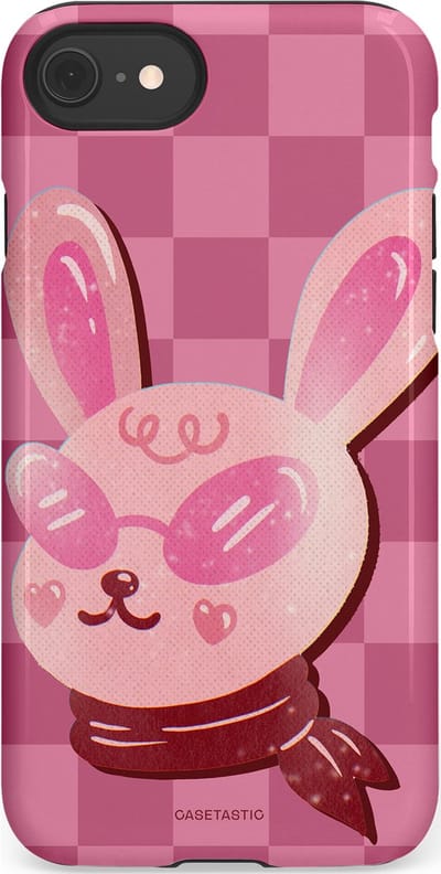 Casetastic Hoesje Geschikt voor Apple iPhone 7/8/SE - Stijlvolle Beschermende Duo-layer Case - Luxe konijntje