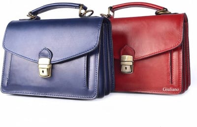 Giuliano klassieke handtas Camille - Donkerblauw - Dames - Made in Italy