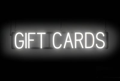 GIFT CARDS - Lichtreclame Neon LED bord verlicht | SpellBrite | 54 x 38 cm | 6 Dimstanden - 8 Lichtanimaties | Reclamebord neon verlichting