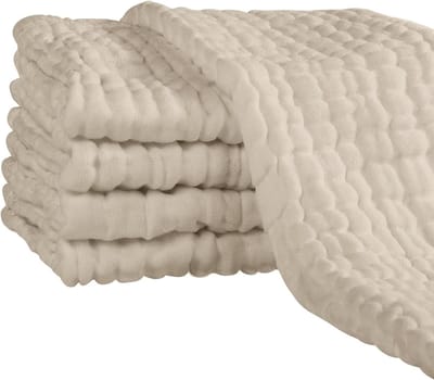 Zachte Katoenen Baby Luiers 65 x 65 cm - Set van 5 Vierkante Luiers voor Gevoelige Huid van Pasgeborenen in Apricot Kleur