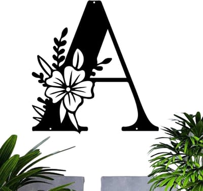 Metalen Naambord - Bloemen Wanddecoratie - Huis Decoratie - Bloemen Design - 31x31 cm - Veelkleurig