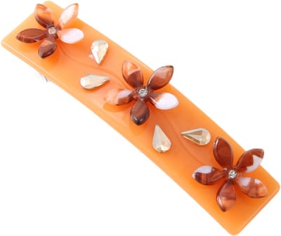 Emilie Collection - haarspeld - oranje - bloemen - steentjes
