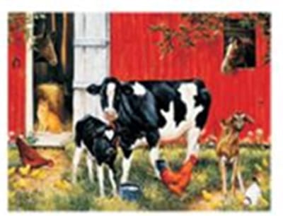 Diamond painting 25x25cm - koeien - ronde steentjes