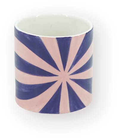Housevitamin Plantenpot Swirl – Dolomiet – Paars & Roze– 12,5x12,5x13 cm – Waterdicht – Design Bloempot – Decoratieve Eyecatcher