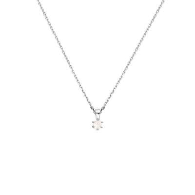 Collier Met Geboortesteen 41 + 4 Cm Zilver Gerhodineerd
