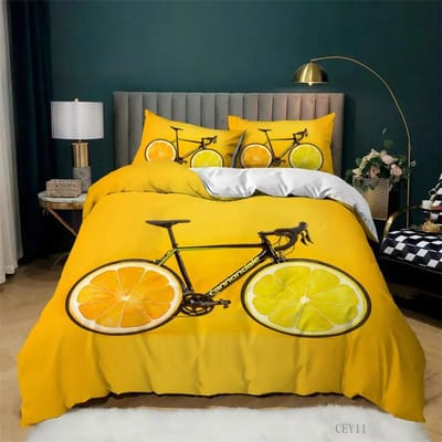 Ensemble de Literie Imprimé Vélo Cyclisme Style Sport Housse de Couette Housse de Couette VTT Avec Taies d'Oreiller King Pour Chambre d'Adolescent Adulte Décor de Chambre US Queen(228x228cm)