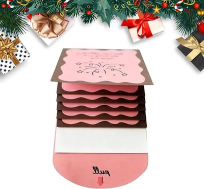 Kerstkaarthouder - Herinneringsalbum Wensboek - Feestelijke Kaarten Opbergen - Scheur- en Inktbestendig - 18.1 x 10.2 cm - Roze