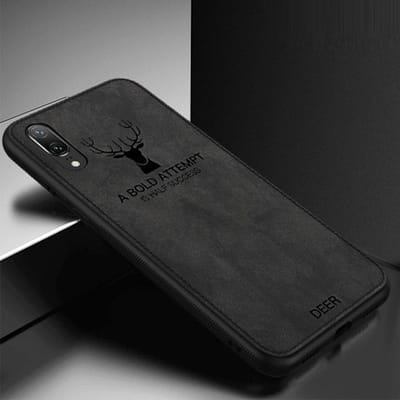 Schokbestendige Hybride Stof Textuur Back Cover voor Huawei P20 Lite (Elandkop ) _ Zwart