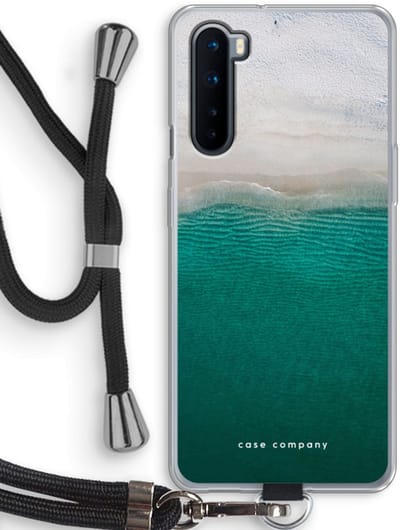 Case Company® - Hoesje met koord geschikt voor OnePlus Nord hoesje met Koord - Stranded - Telefoonhoesje met Zwart Koord - Bescherming aan alle Kanten en Over de Schermrand