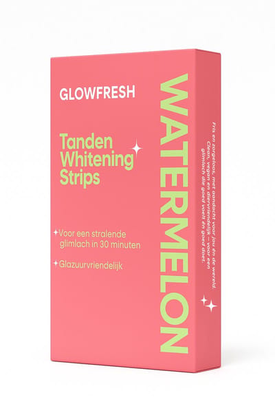 Glowfresh Whitening Strips – PAP+ Formule - 7 Behandelingen - Peroxidevrij & Glazuurvriendelijk - Watermeloen Smaak - Vegan - Wittere Tanden in 2 Weken
