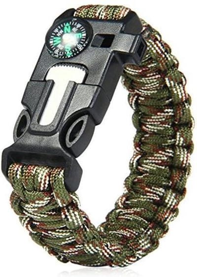 Scoby - Survival Armband - Paracorn - 5-in-1 Kampeer Armband met Kompas - Magnesium Stick - Paracord - Camouflage - One Size