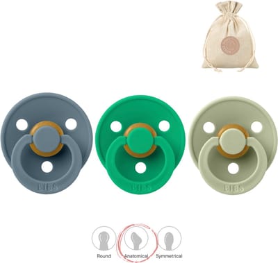 BIBS fopspenen anatomisch maat 1: petrol, cactus en vanilla + BolleToet speenzakje