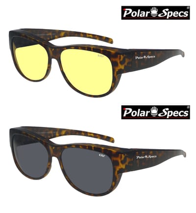 Combinatievoordeel Polar Specs® Overzet Nachtbril + Overzet Zonnebril PS5097 – Havana Bruin – Polariserend – Medium – Dames