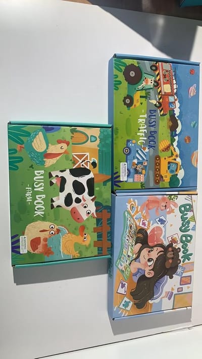 Educatief Boek - Stille Puzzel - Vroege Ontwikkeling - 9 Thema's - 28x20cm - Boerderij