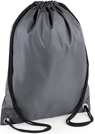 BagBase Budget Waterbestendige Sport Gymsac-trekkoordzak (11L) (Pakket van 2) (Grafietgrijs)
