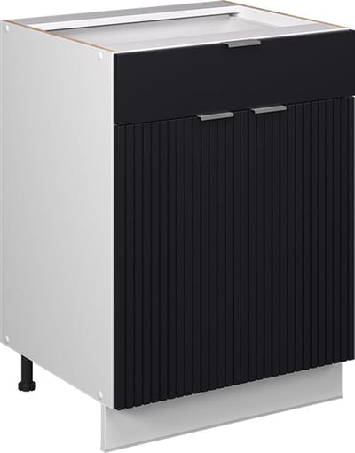 Vicco Fame-Line Keukenonderkast – 60 cm met lade, WB Marmer Zwart gestreept