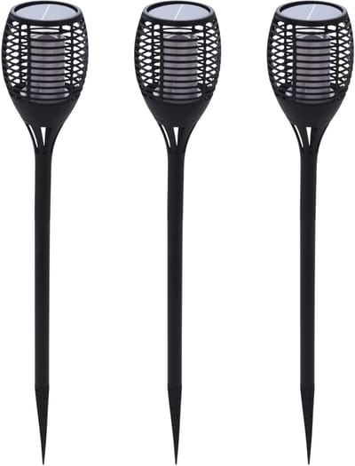 Pro Garden Solar tuinlamp/fakkel 3 in 1 met vlameffect op zonne- 3x -energie 78 cm - tuinfakkels